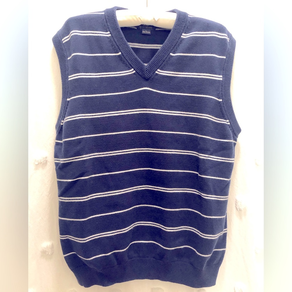 Brooks Brothers Navy Blue with Stripes Sweater Vest. Size - Large